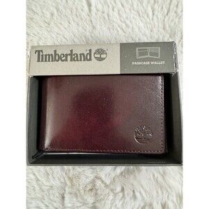 Timberland Men's Trifold Leather Wallet Dark Brown New In Box